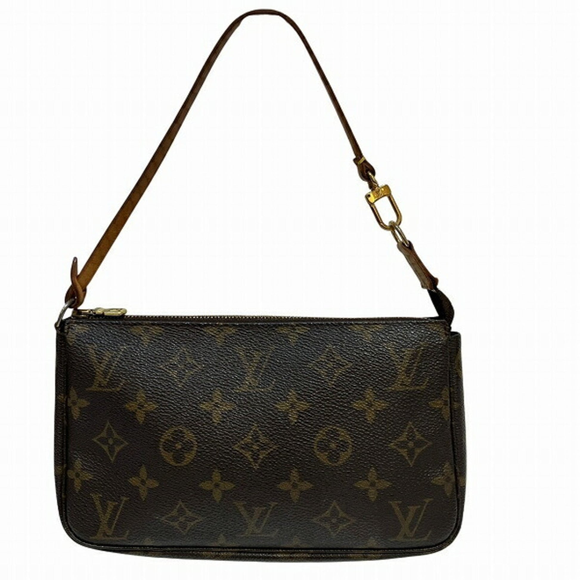 Louis Vuitton Pochette Accessoire, Brown, Canvas, clutch