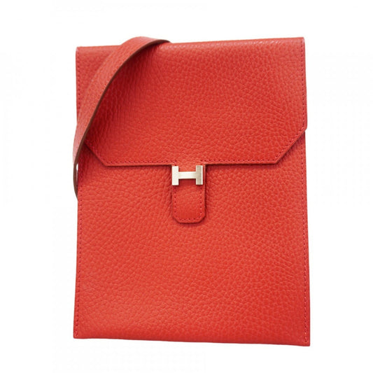 Hermès Amelie, Red, Leather, shoulder
