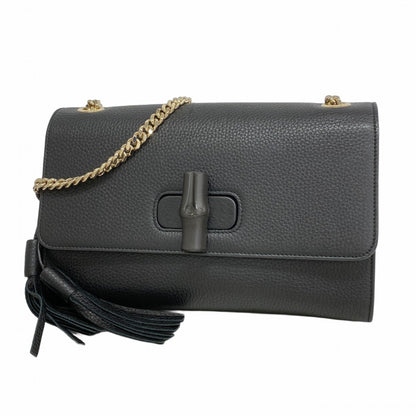 Gucci Bamboo, Black, Leather, shoulder