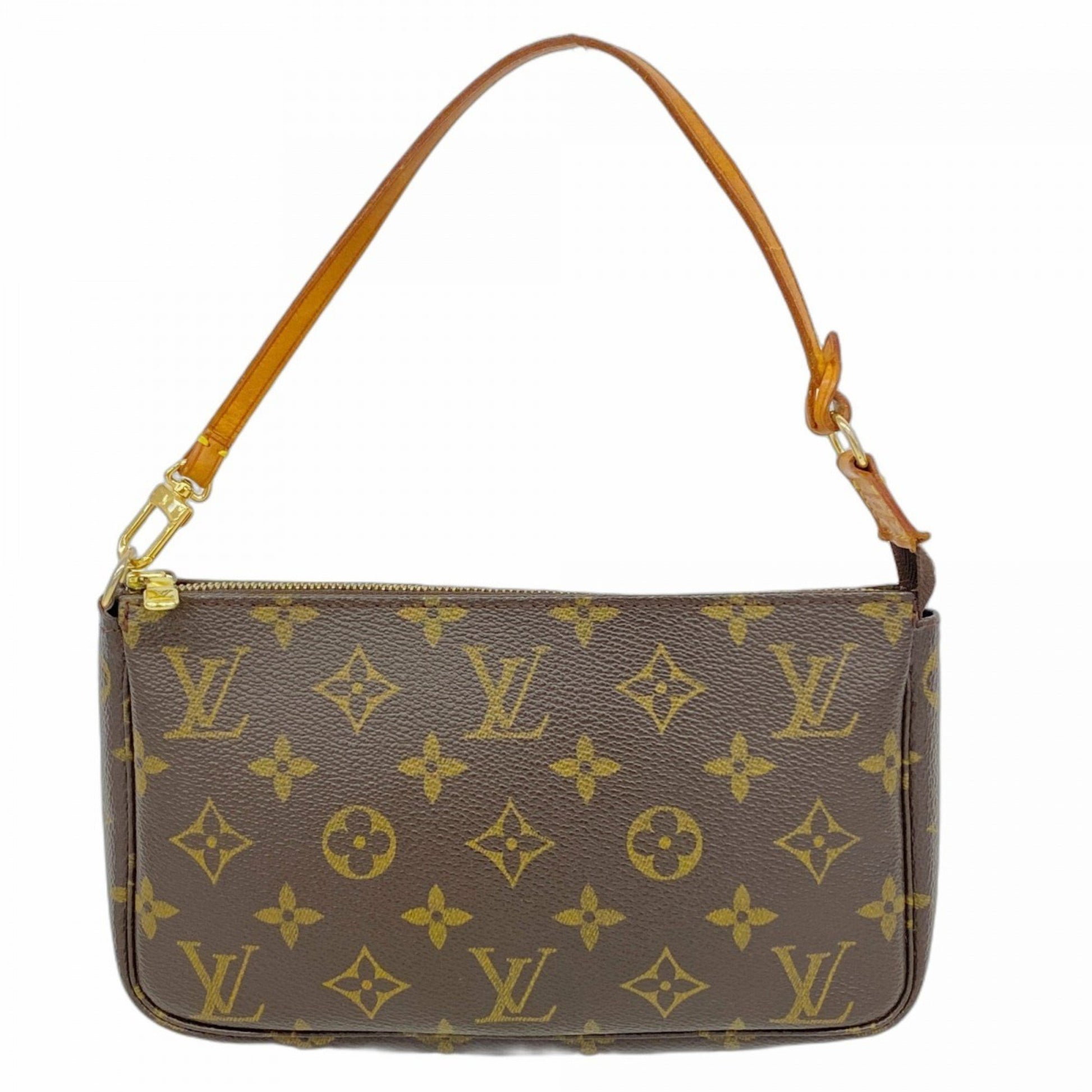 Louis Vuitton Pochette Accessoire, Brown, Canvas, clutch