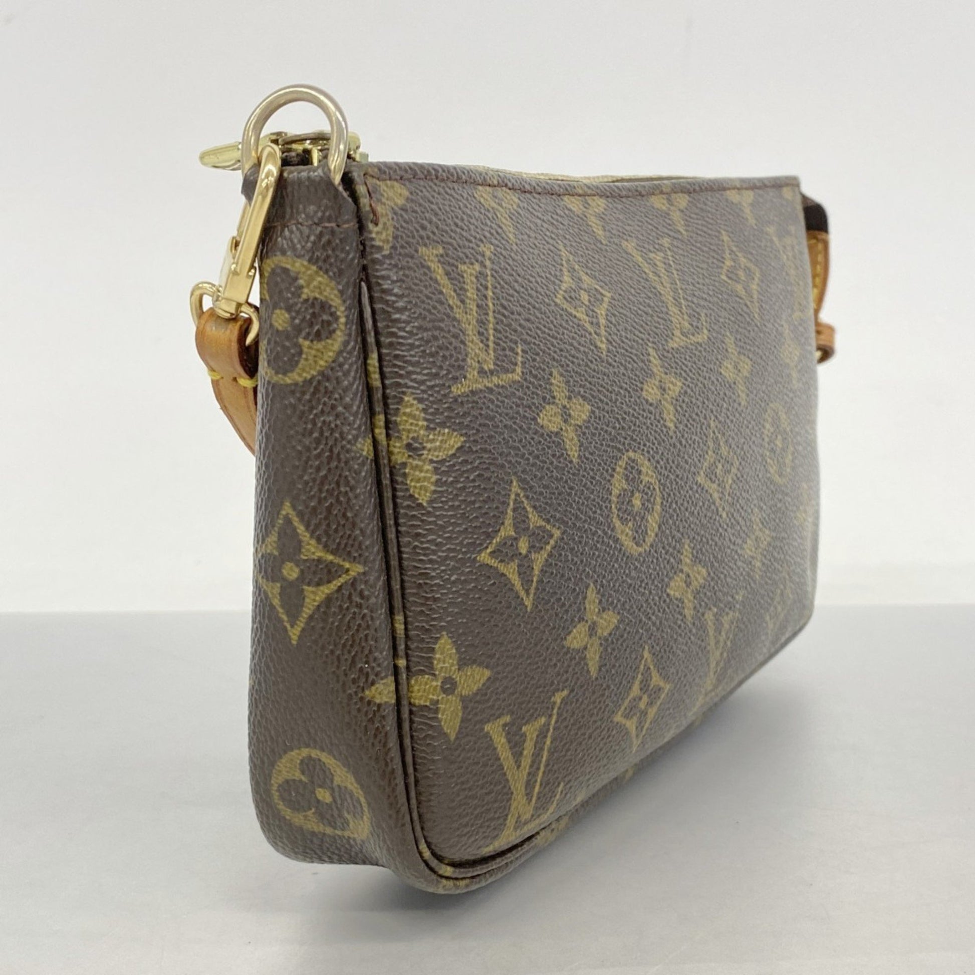 Louis Vuitton Pochette Accessoire, Brown, Canvas, clutch
