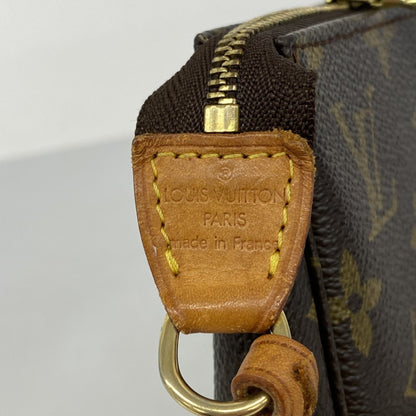 Louis Vuitton Pochette Accessoire, Brown, Canvas, clutch
