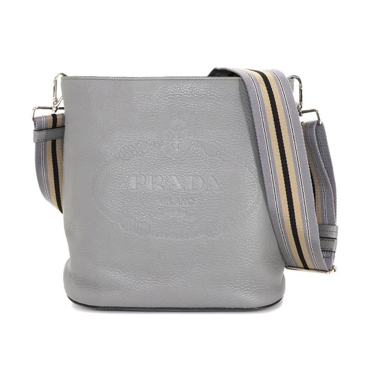 Prada Vitello, Grey, Leather, shoulder