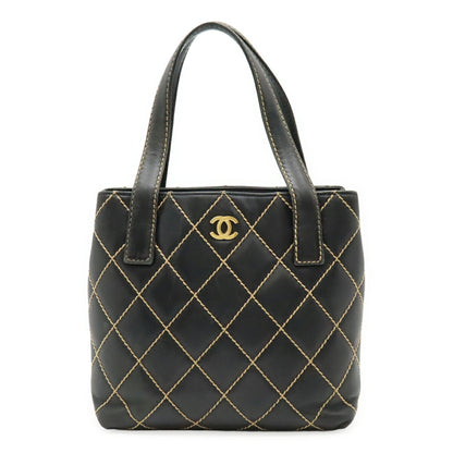 Chanel Wild stitch, Black, Leather, tote