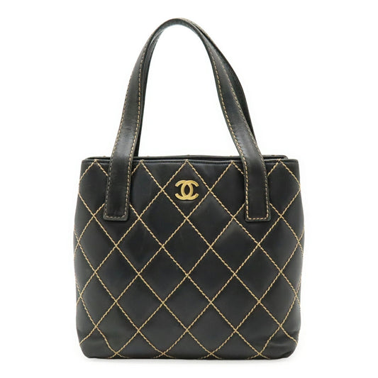 Chanel Wild stitch, Black, Leather, tote