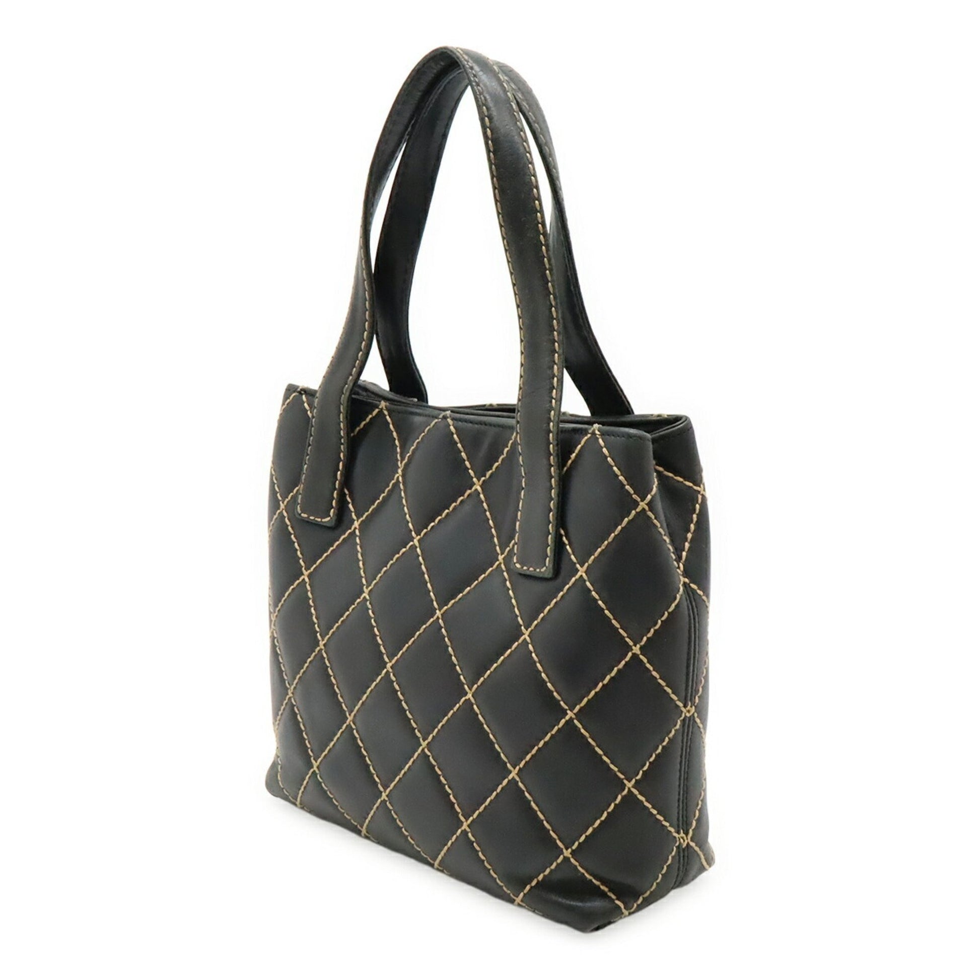 Chanel Wild stitch, Black, Leather, tote