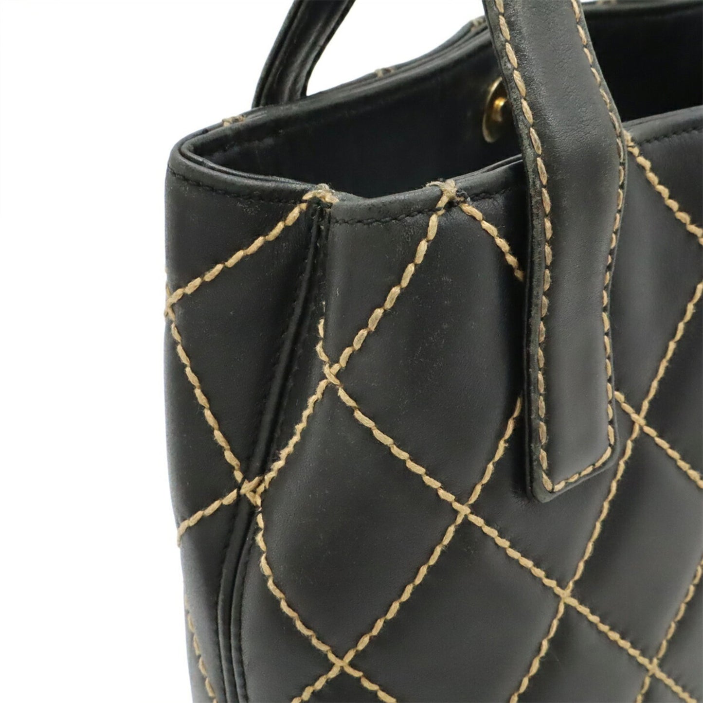 Chanel Wild stitch, Black, Leather, tote