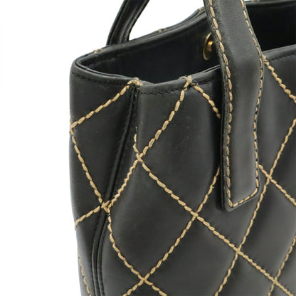 Chanel Wild stitch, Black, Leather, tote