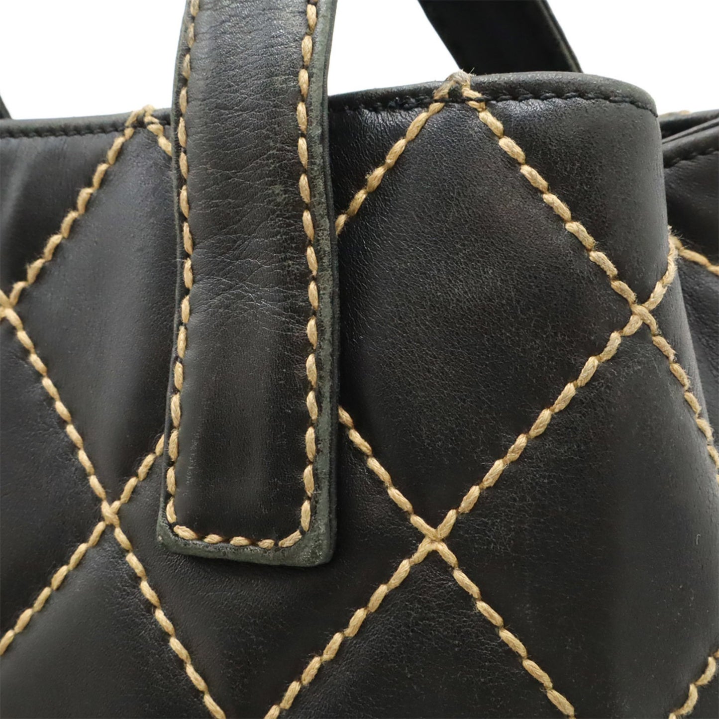 Chanel Wild stitch, Black, Leather, tote