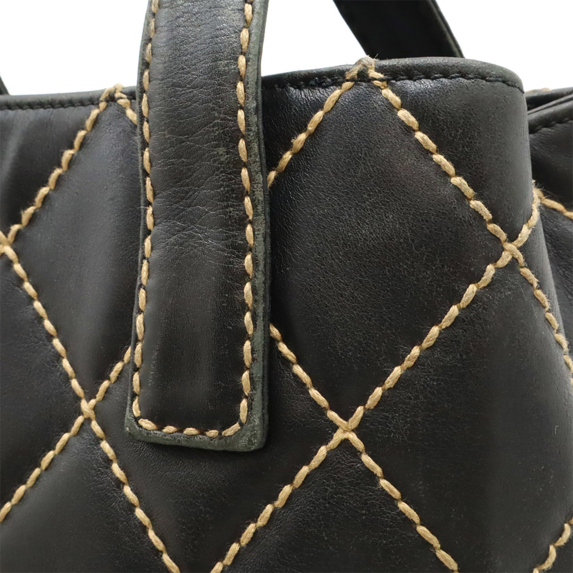 Chanel Wild stitch, Black, Leather, tote