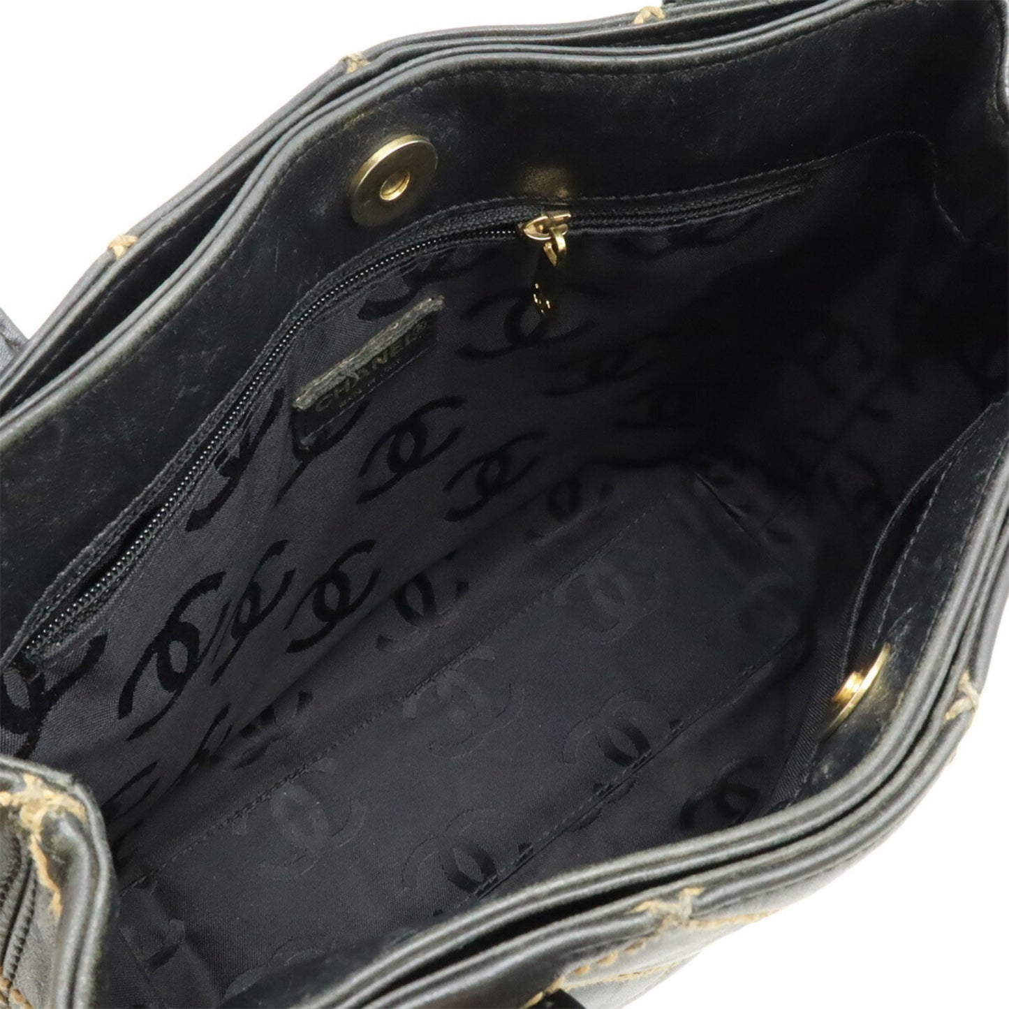 Chanel Wild stitch, Black, Leather, tote