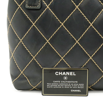Chanel Wild stitch, Black, Leather, tote