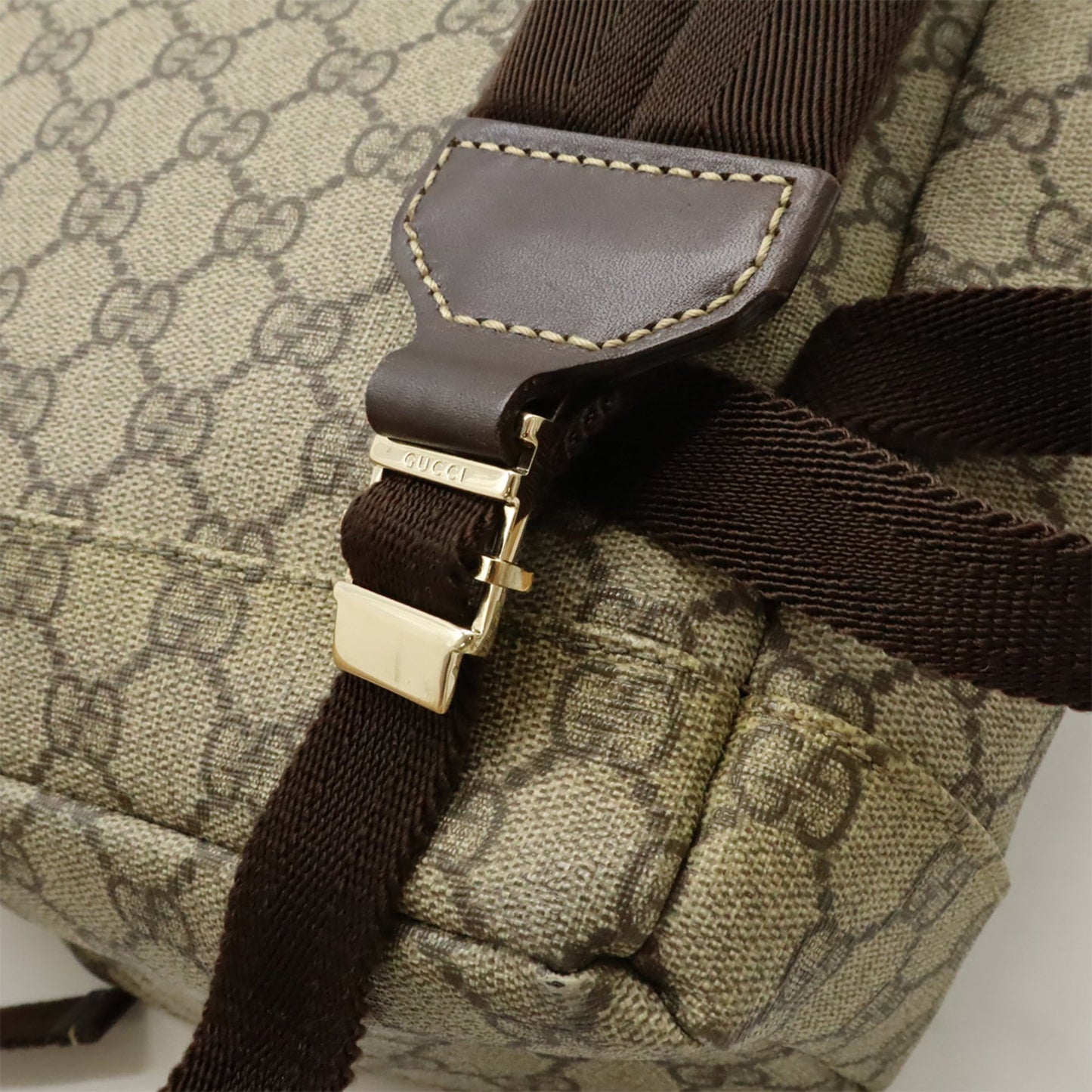 Gucci GG Supreme, Beige, Canvas, backpack