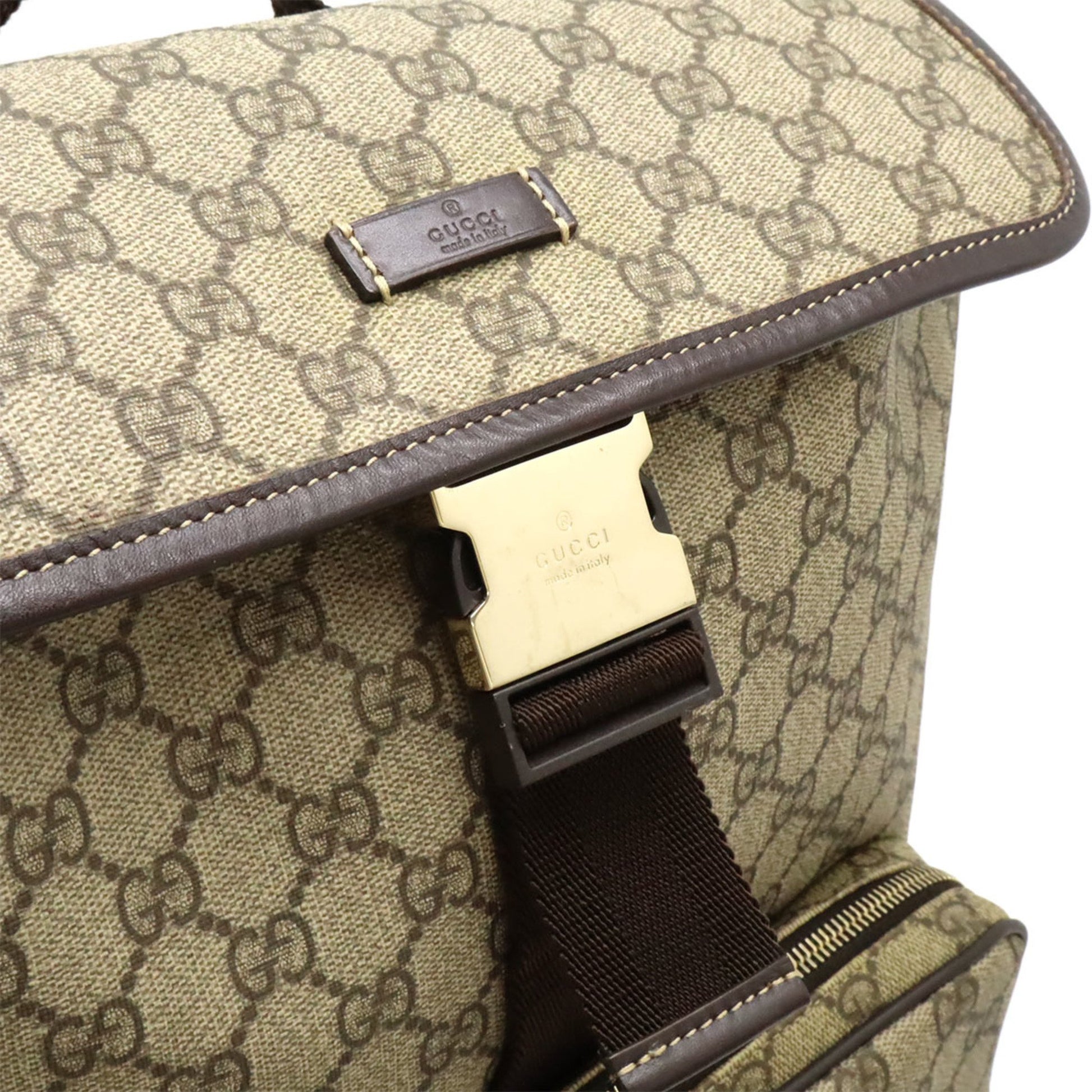 Gucci GG Supreme, Beige, Canvas, backpack