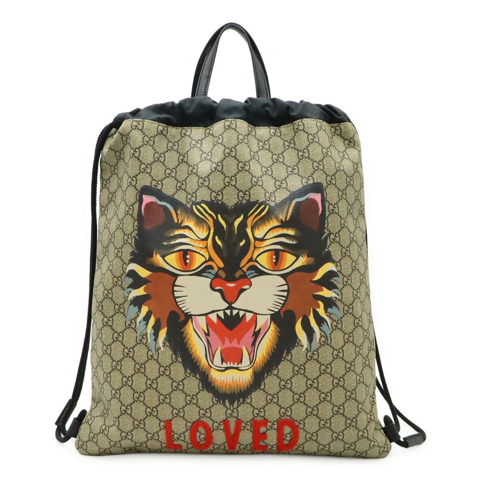 Gucci GG Supreme, Beige, Canvas, backpack