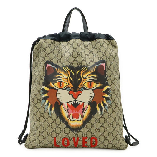 Gucci GG Supreme, Beige, Canvas, backpack