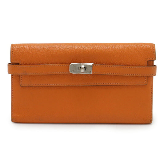 Hermès Kelly, Orange, Leather, wallet