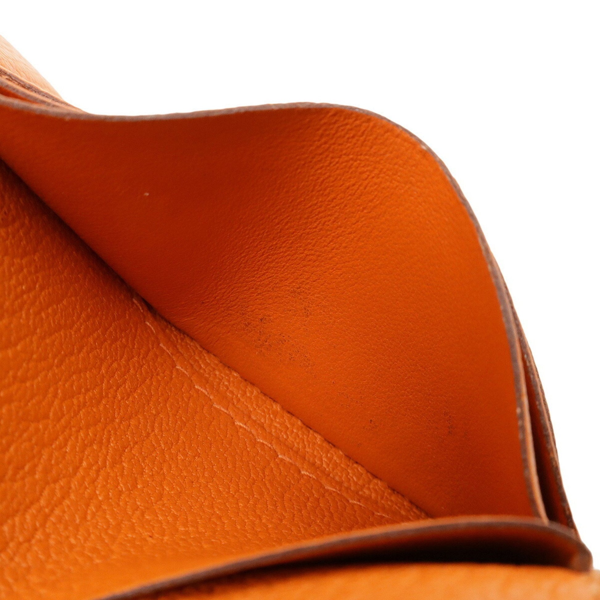 Hermès Kelly, Orange, Leather, wallet