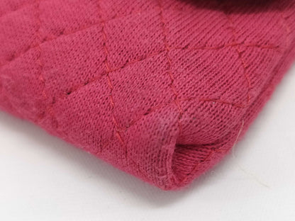 Chanel Classic Flap Card Holder on Chain Quilted Jersey, BROWN, CANVAS, Card Holders