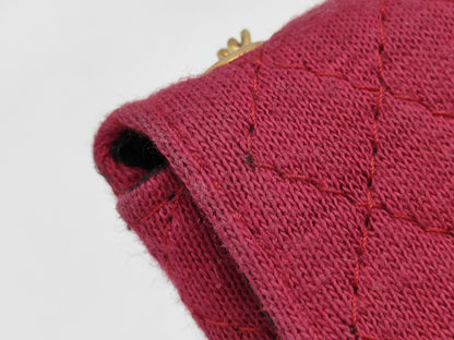 Chanel Classic Flap Card Holder on Chain Quilted Jersey, BROWN, CANVAS, Card Holders