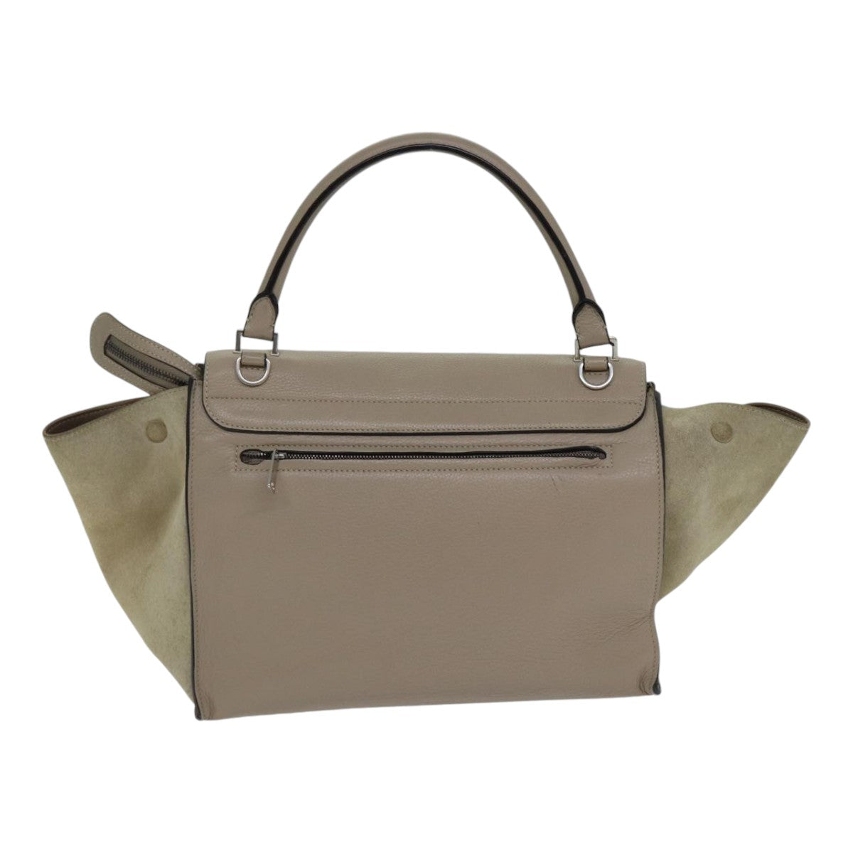 Céline Trapèze, Beige, Leather, handbag