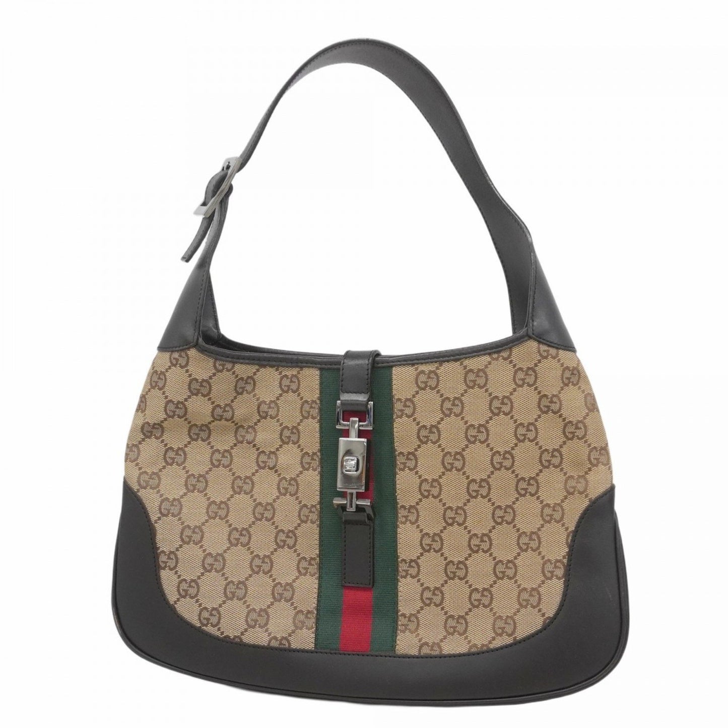 Gucci Jackie, "BEIGE, BROWN", "CANVAS, LEATHER", shoulder