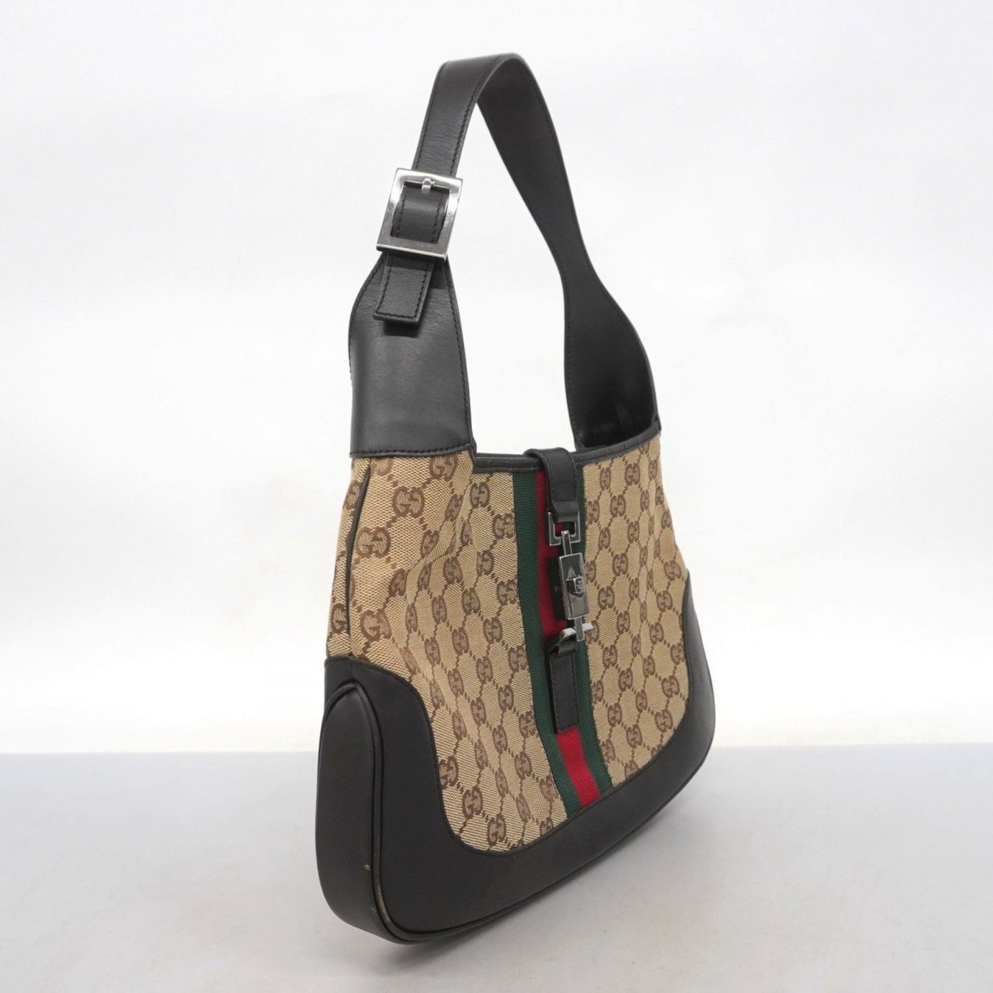 Gucci Jackie, "BEIGE, BROWN", "CANVAS, LEATHER", shoulder