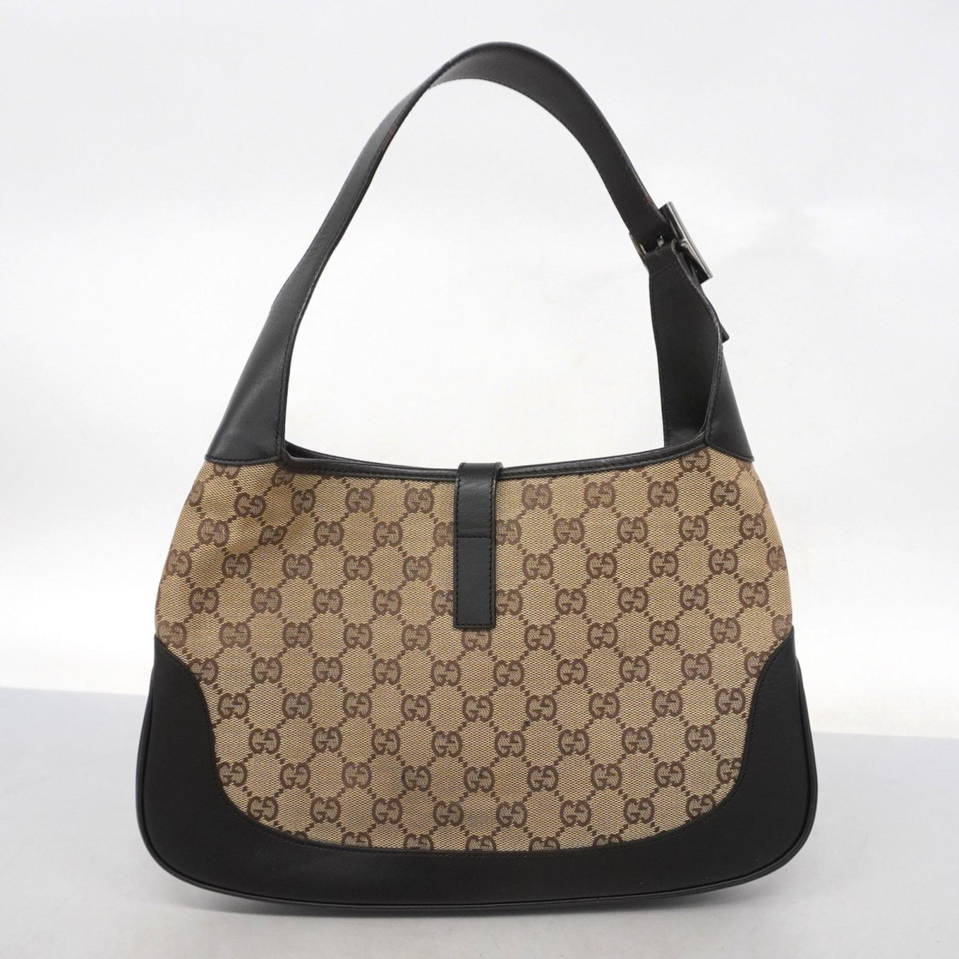 Gucci Jackie, "BEIGE, BROWN", "CANVAS, LEATHER", shoulder