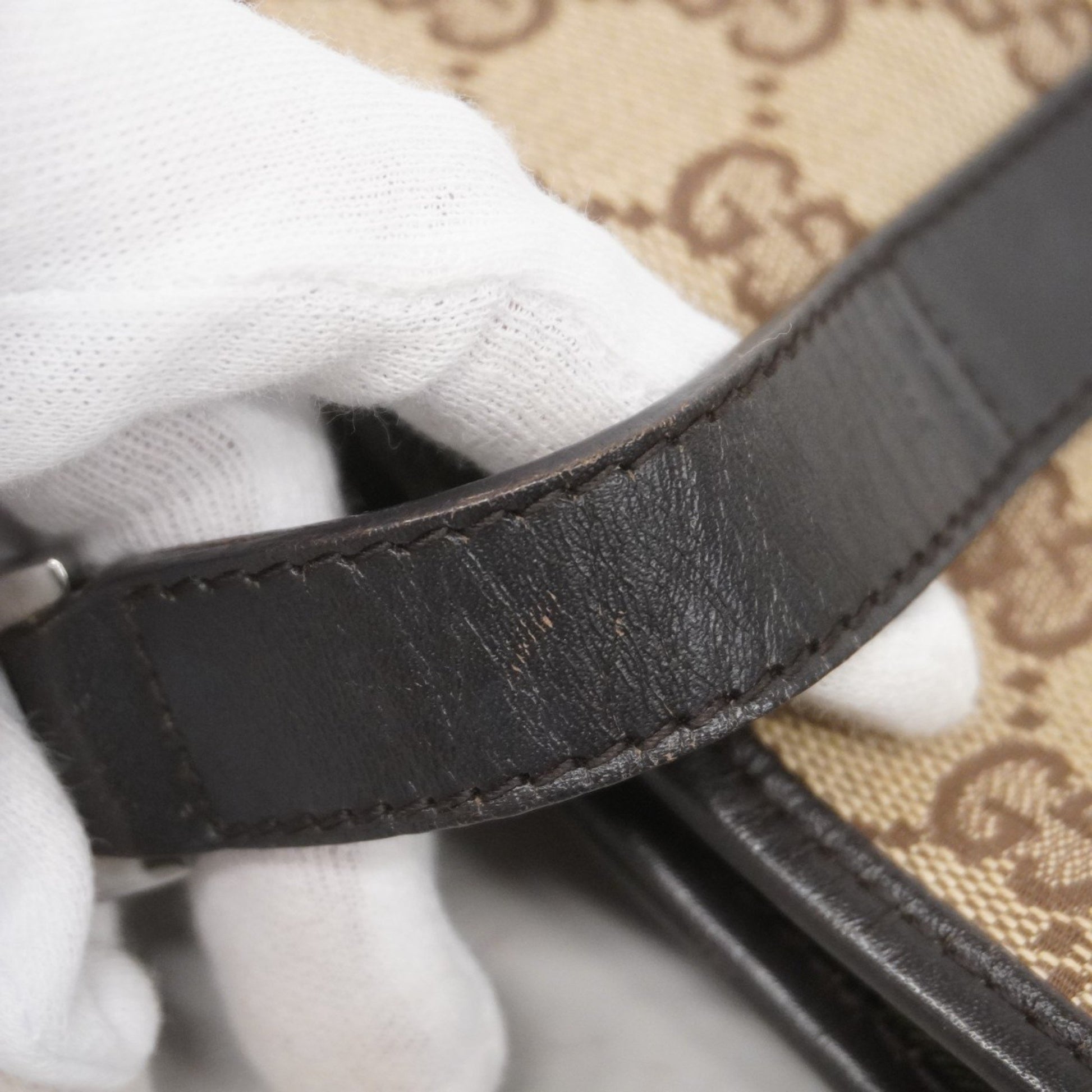 Gucci Jackie, "BEIGE, BROWN", "CANVAS, LEATHER", shoulder