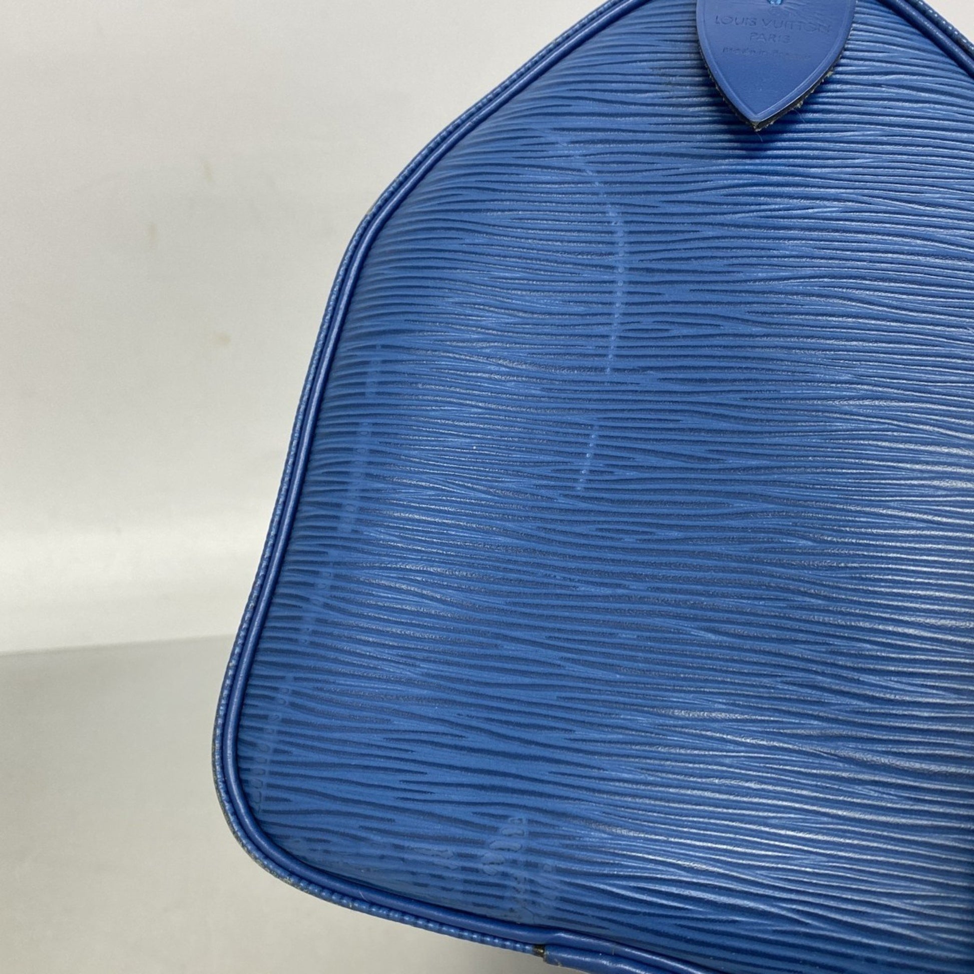 Louis Vuitton Speedy, Blue, Leather, handbag
