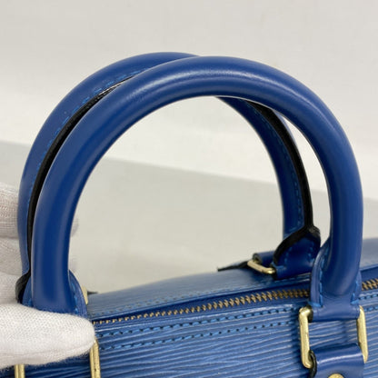 Louis Vuitton Speedy, Blue, Leather, handbag