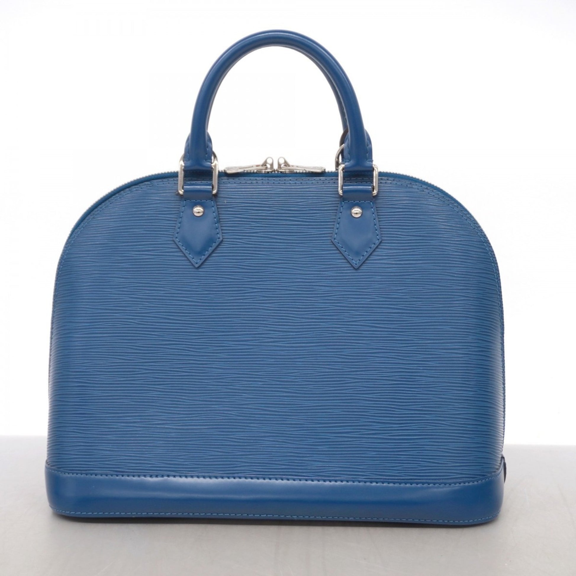 Louis Vuitton Alma, Blue, Leather, handbag