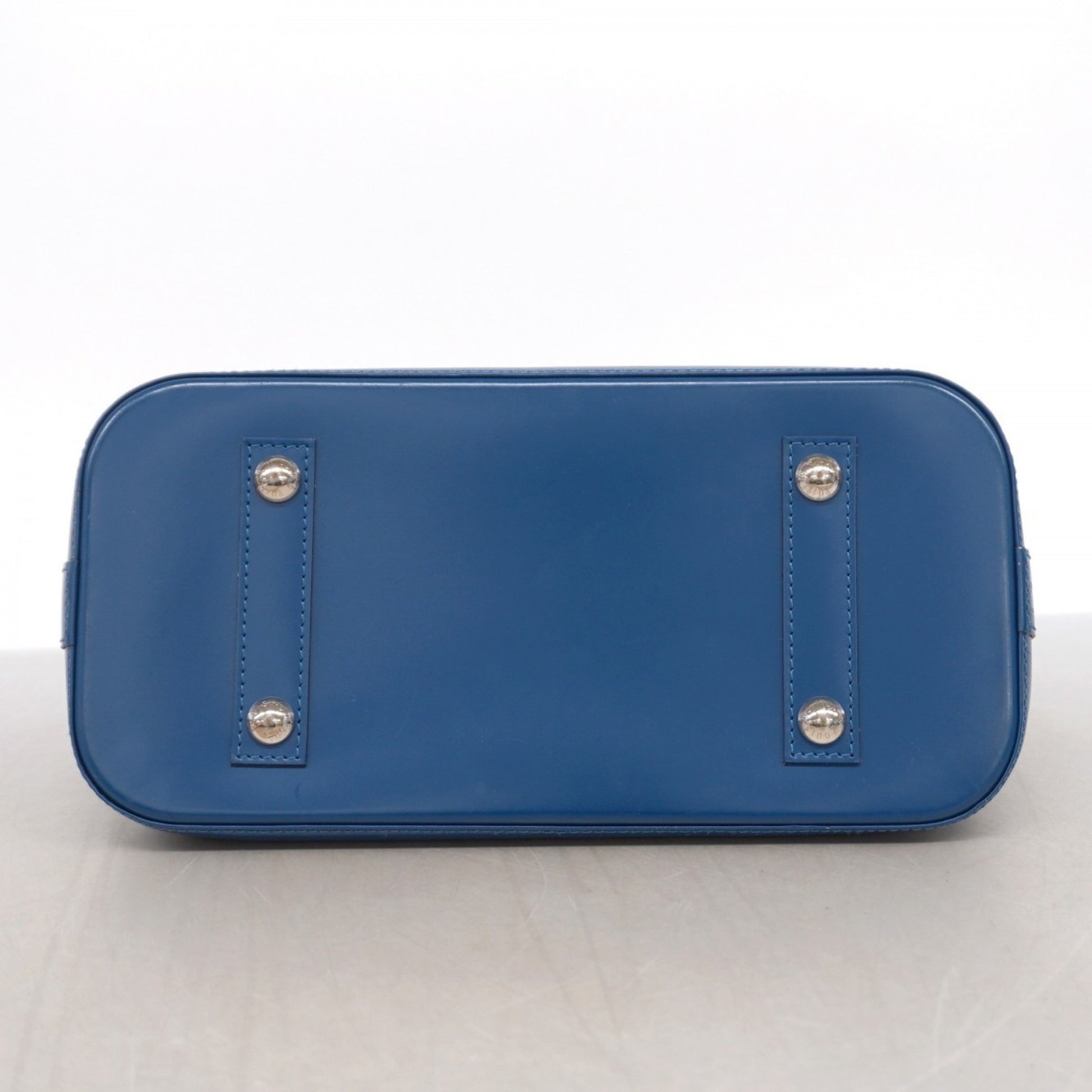 Louis Vuitton Alma, Blue, Leather, handbag