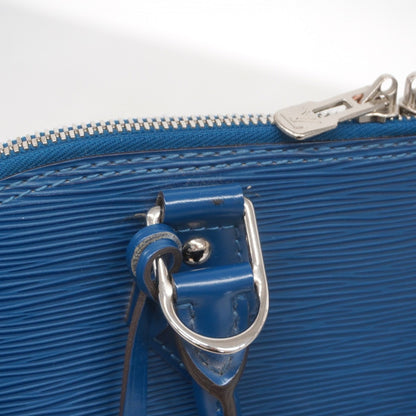 Louis Vuitton Alma, Blue, Leather, handbag