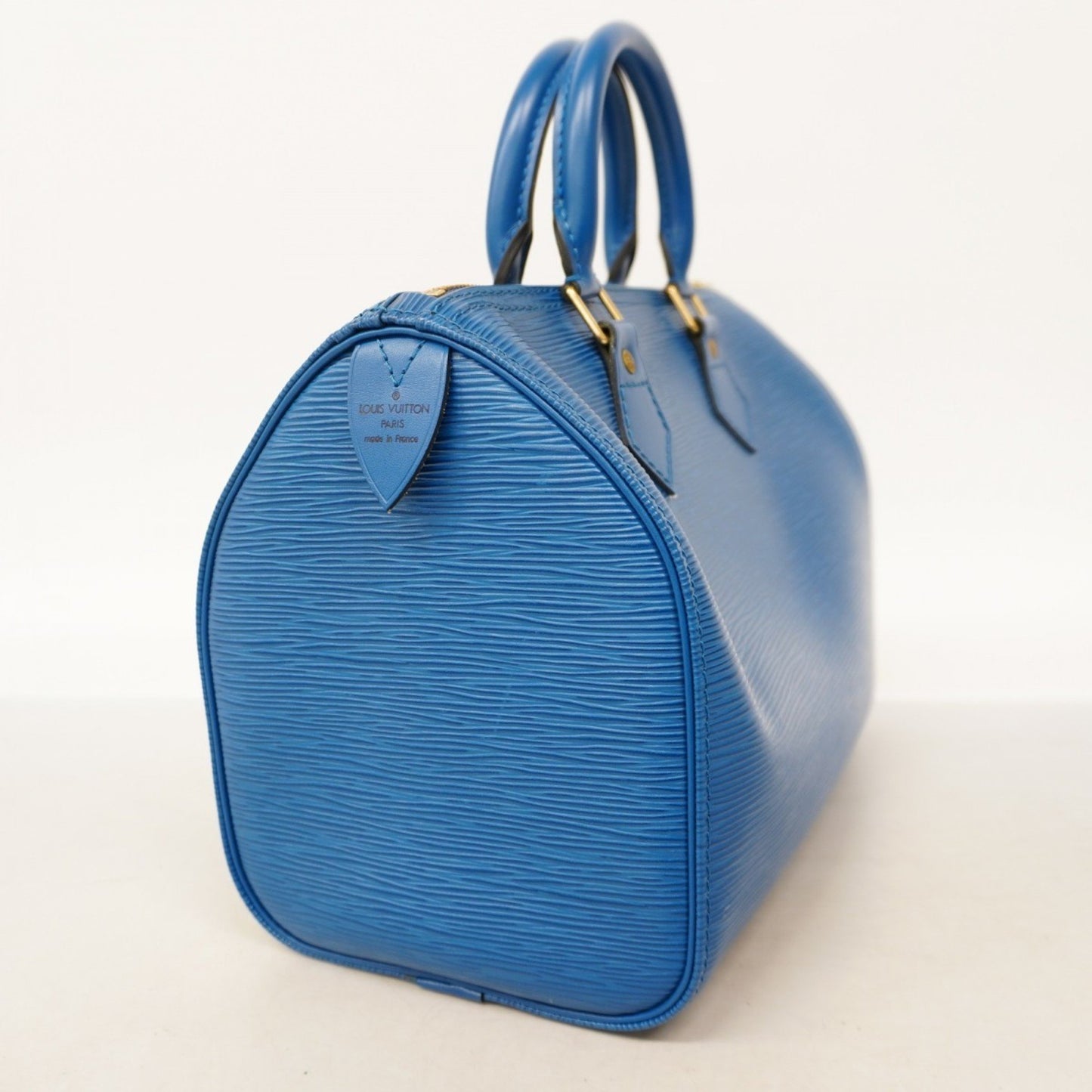 Louis Vuitton Speedy 25, Blue, Leather, handbag