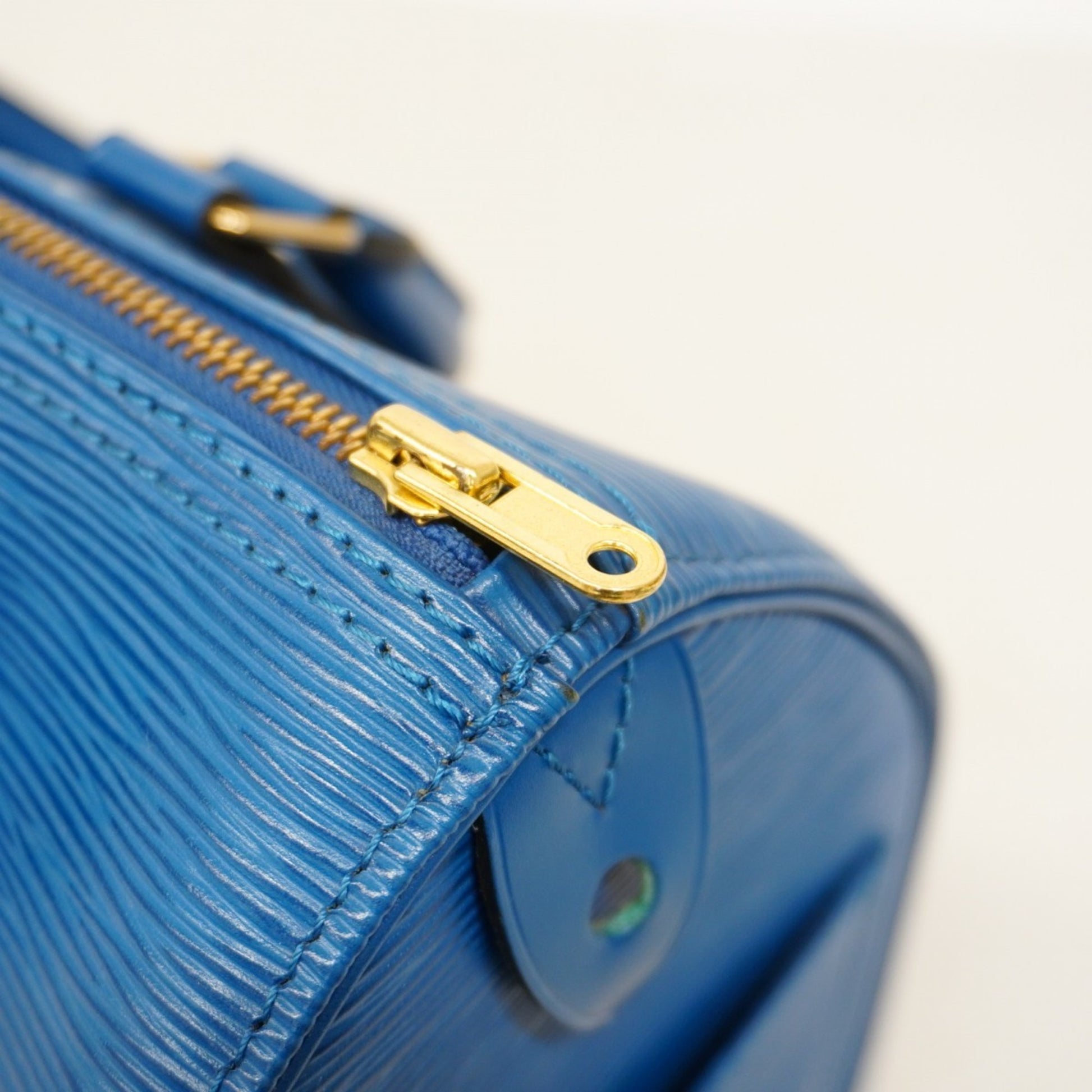 Louis Vuitton Speedy 25, Blue, Leather, handbag