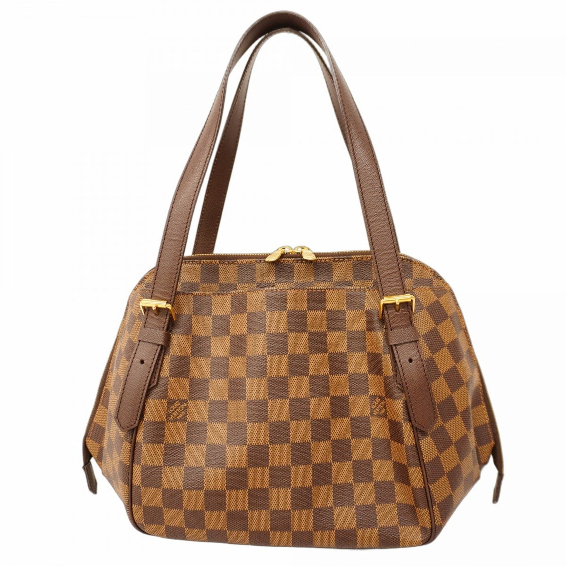 Louis Vuitton Belem MM, Brown, Canvas, shoulder