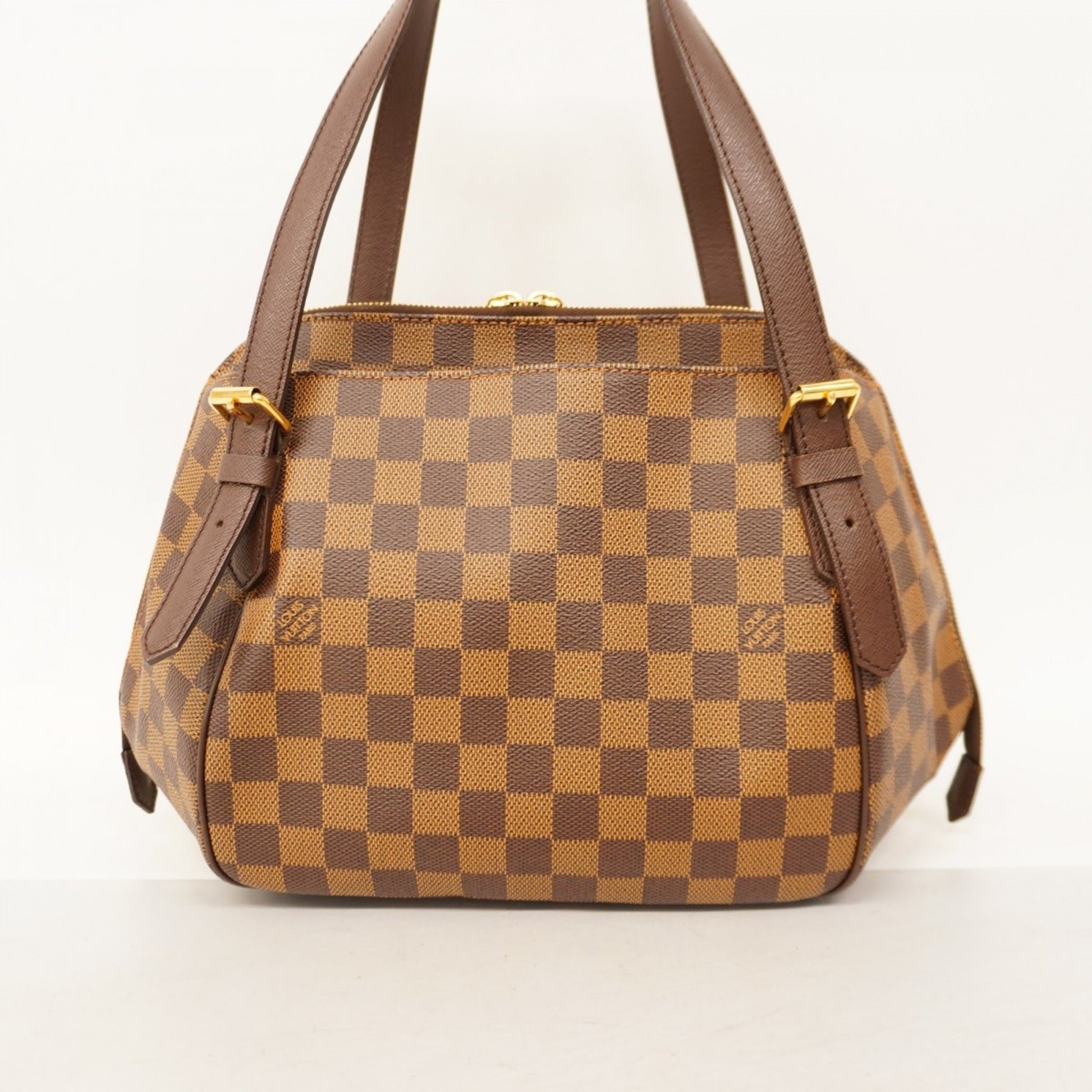 Louis Vuitton Belem MM, Brown, Canvas, shoulder