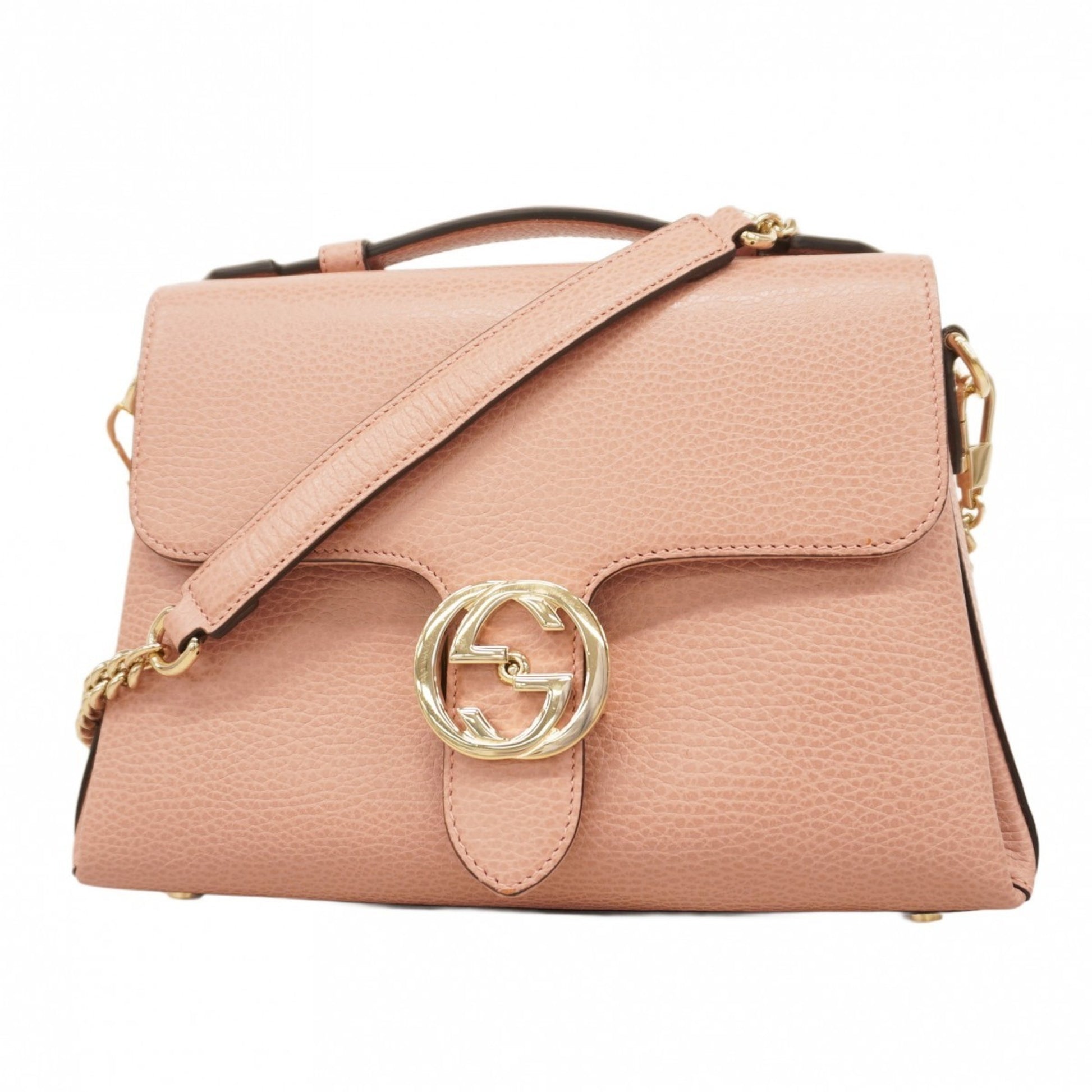 Gucci Interlocking G, Pink, Leather, shoulder