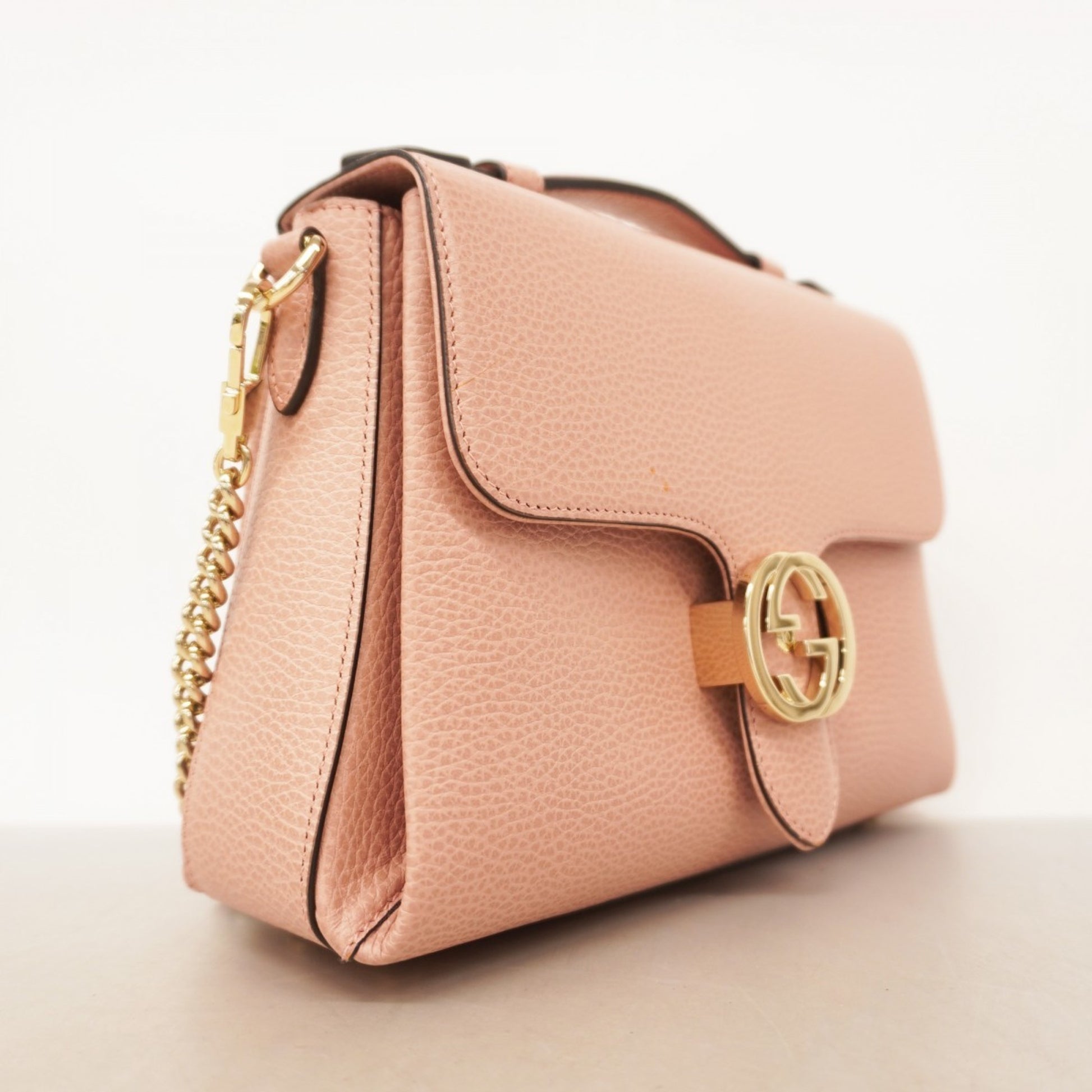Gucci Interlocking G, Pink, Leather, shoulder