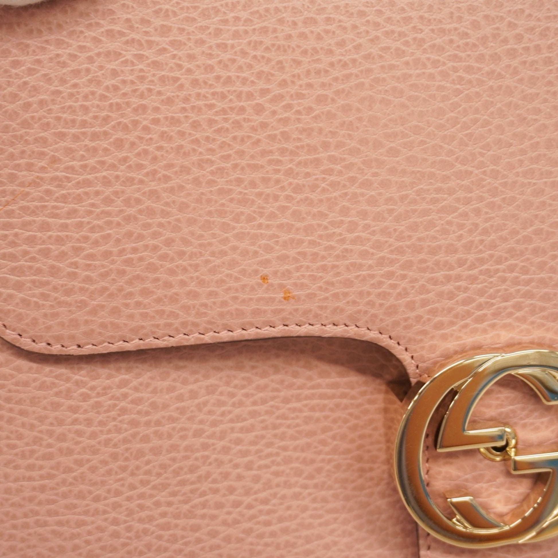 Gucci Interlocking G, Pink, Leather, shoulder