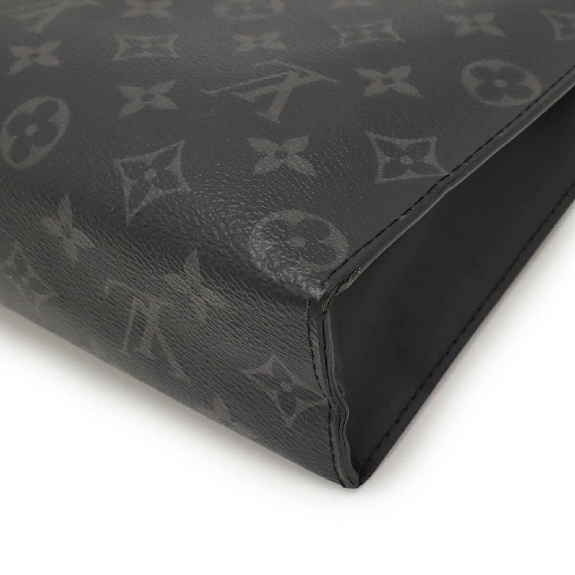 Louis Vuitton Pochette voyage, Black, Canvas, clutch