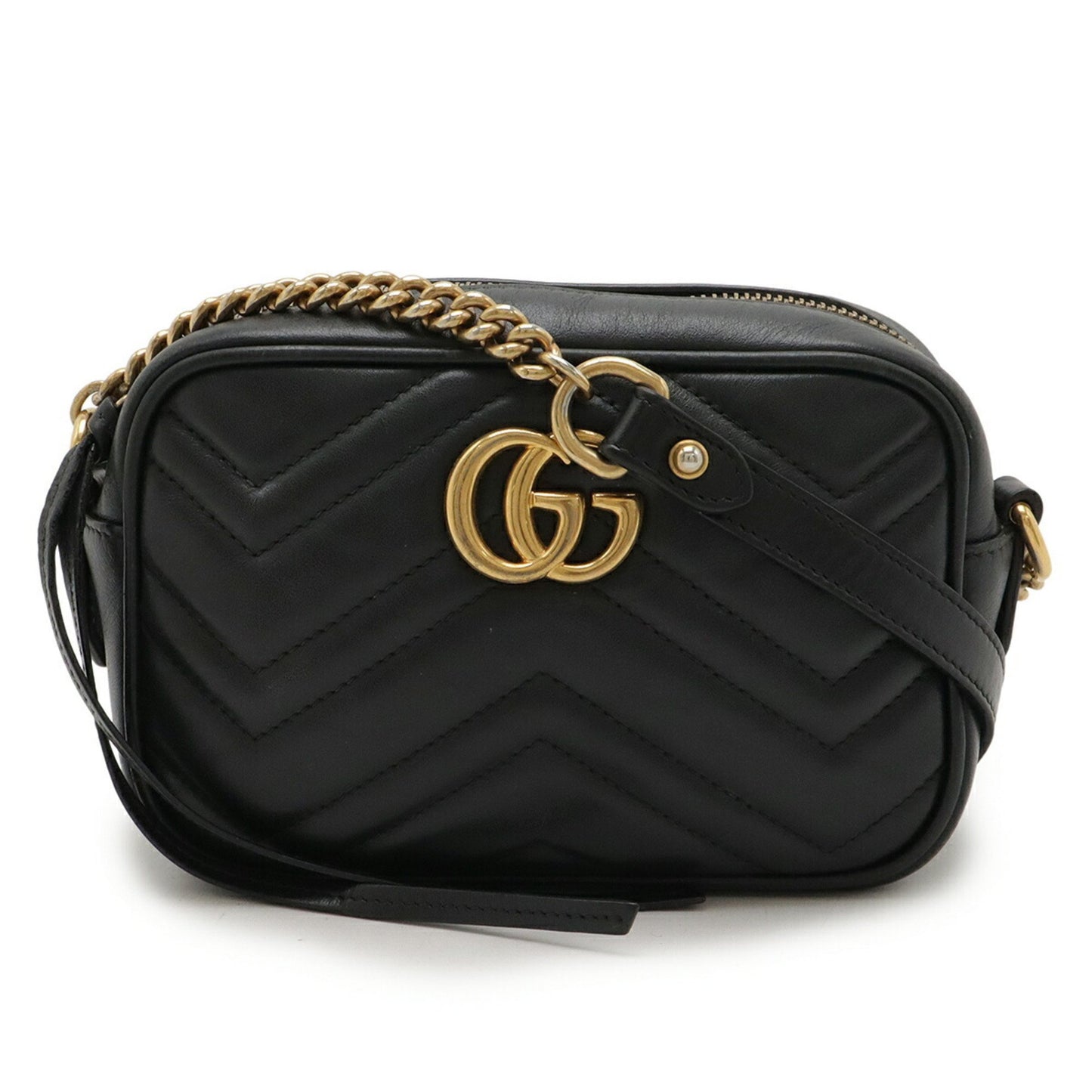 Gucci Marmont, Black, Leather, shoulder