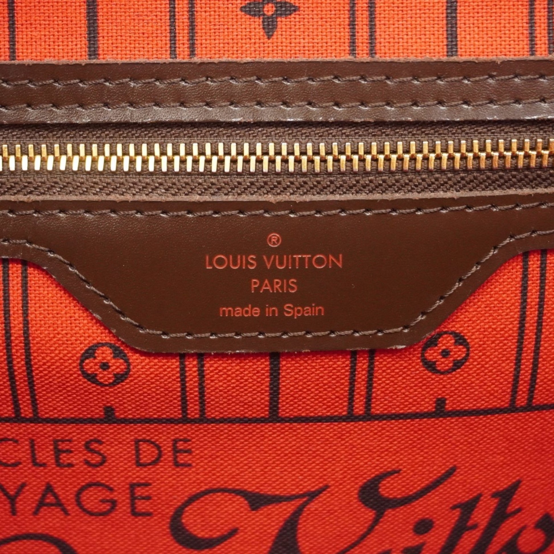 Louis Vuitton Neverfull MM, Brown, Canvas, tote