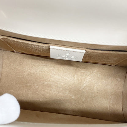 Gucci Sylvie, White, Leather, handbag