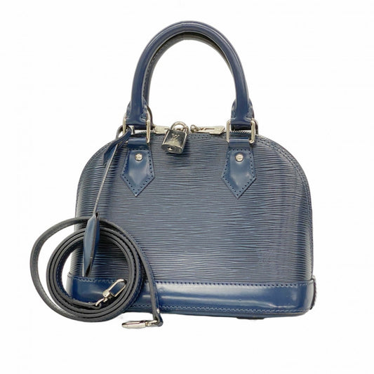 Louis Vuitton Alma BB, Blue, Leather, handbag