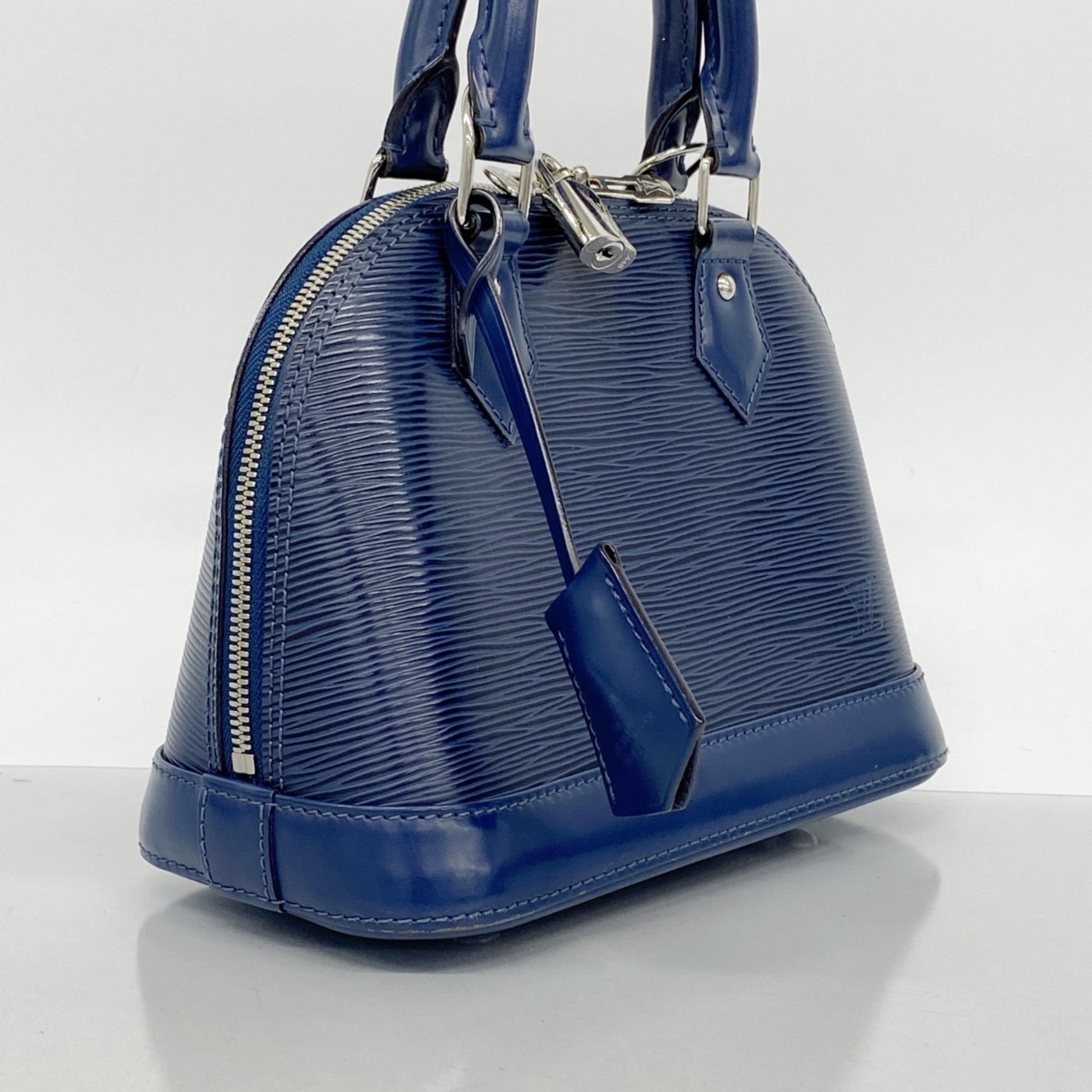 Louis Vuitton Alma BB, Blue, Leather, handbag