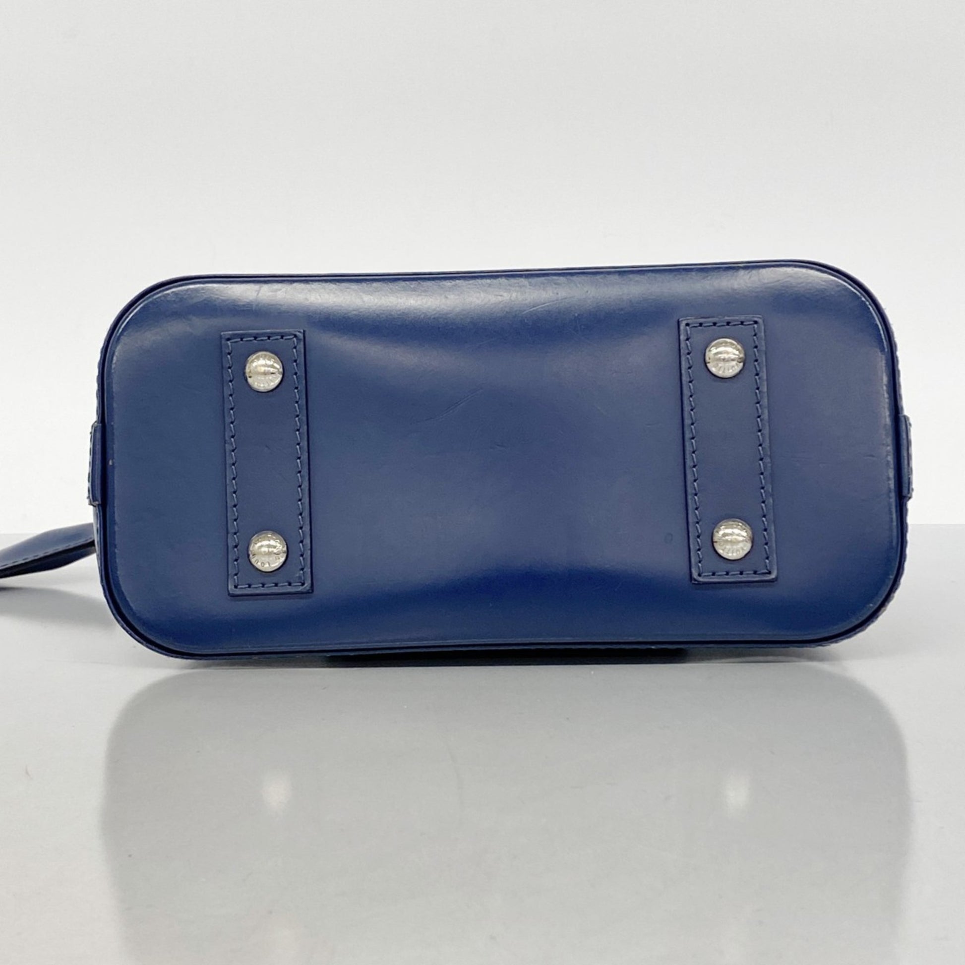 Louis Vuitton Alma BB, Blue, Leather, handbag