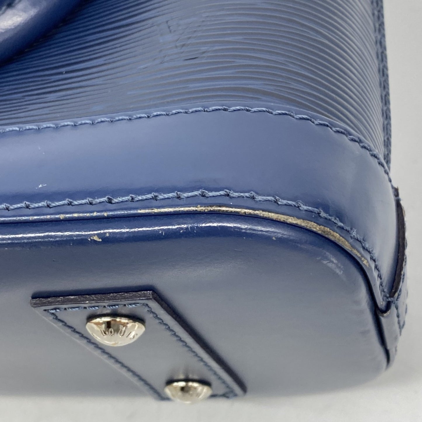 Louis Vuitton Alma BB, Blue, Leather, handbag