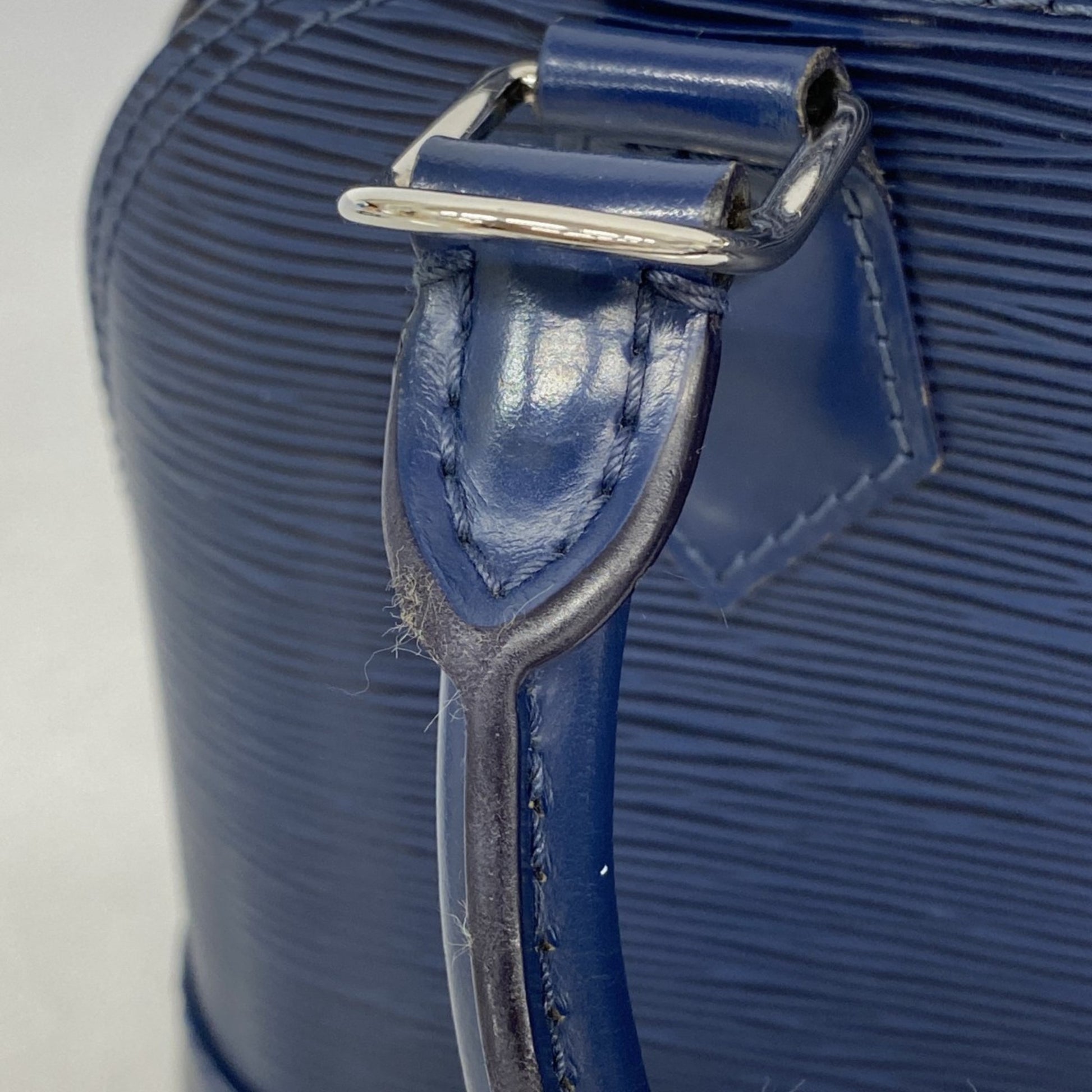 Louis Vuitton Alma BB, Blue, Leather, handbag
